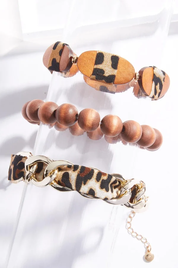 Best Animal Fabric Wood Mix Bracelet Set Women Bracelets