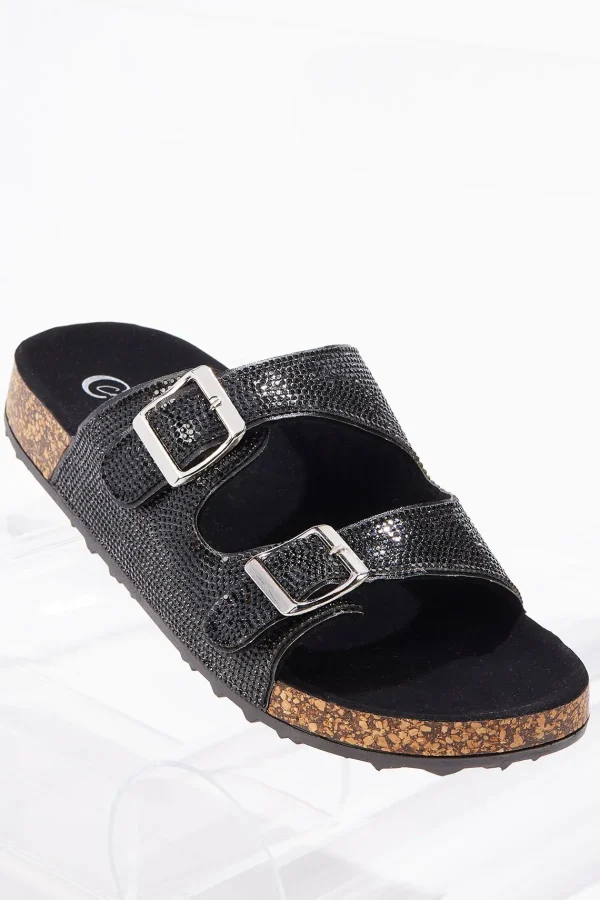 Store Bling Two Band Sandals Women Flats