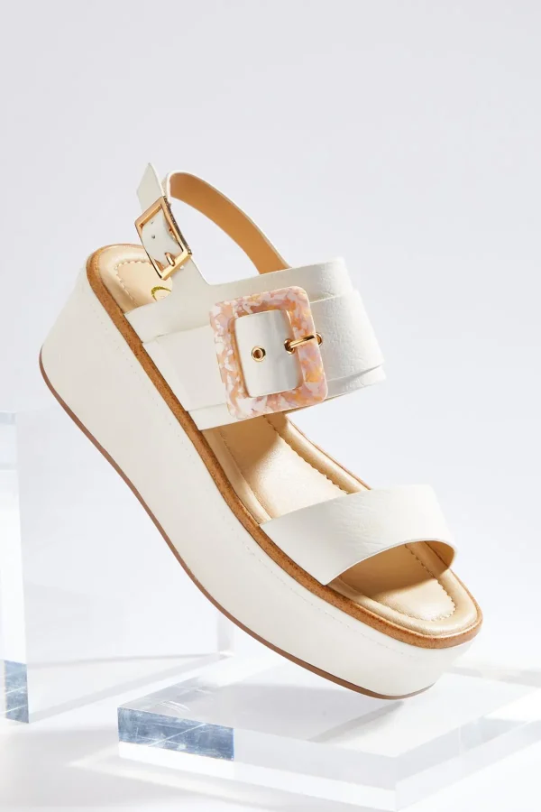 Shop Buckle Band Flatform Sandals Women Wedges
