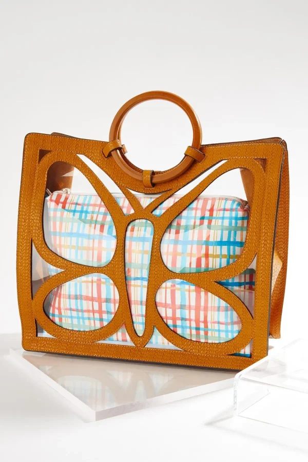 Hot Butterfly Lucite Tote Set Women Handbags