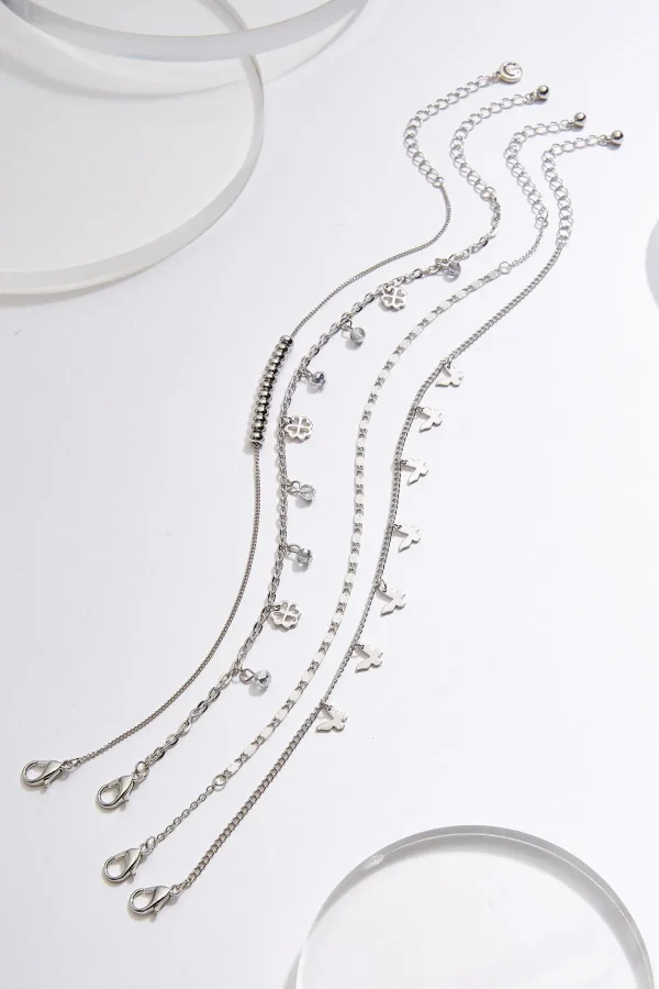 New Butterfly Mixed Charm Anklet Set Women Anklets