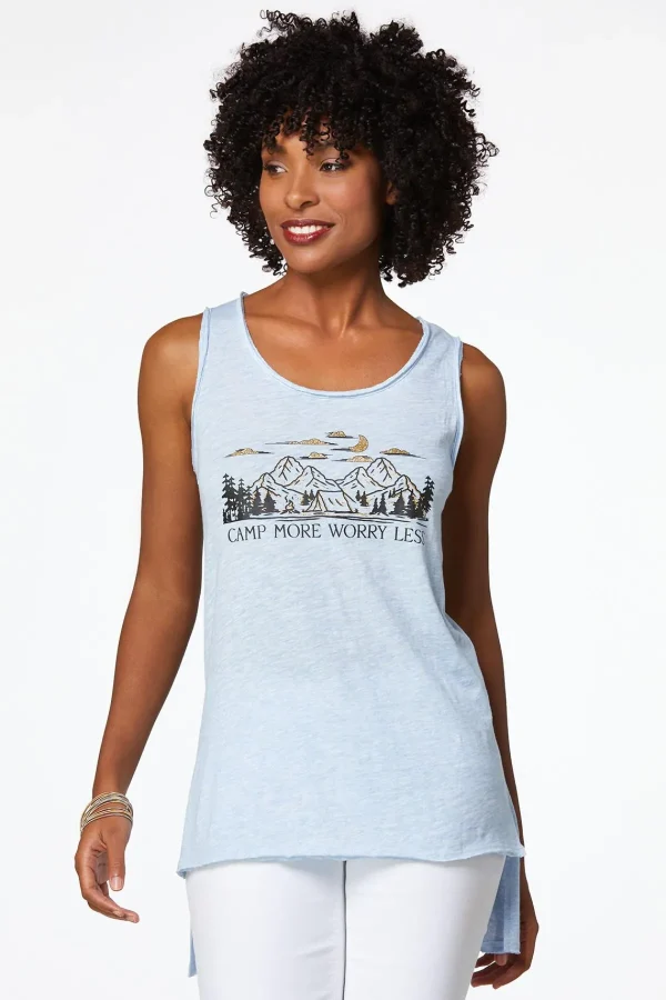 Hot Camp More Worry Less Tank Women Tops