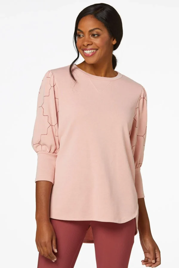 Sale Contrast Stitch Sleeve Sweatshirt Women Tops