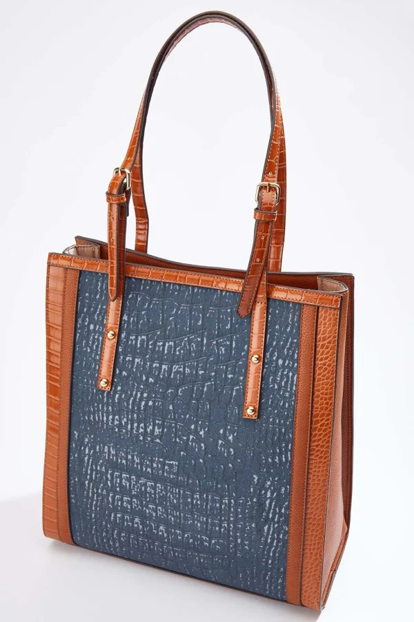 Best Croc Trim Printed Tote Women Handbags