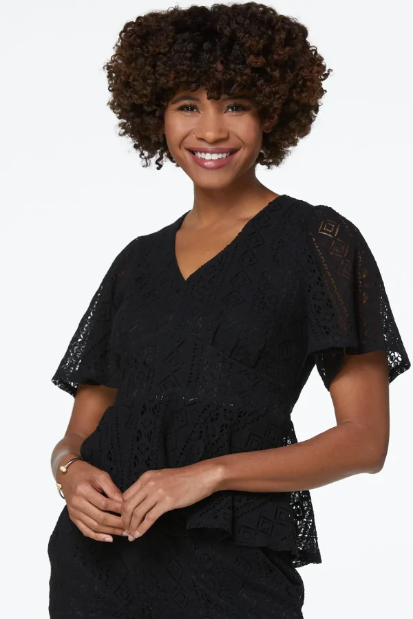 Cheap Crochet Bell Sleeve Top Women Sets & Suiting