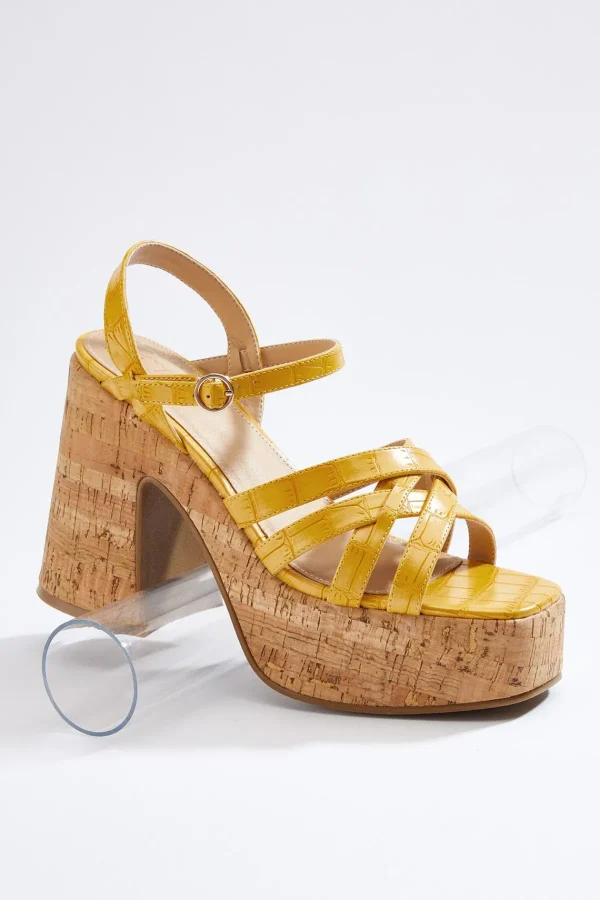 Best Crossover Cork Platform Sandals Women Heels
