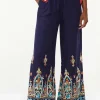 Clearance Embroidered Copped Pants Women Cropped Pants