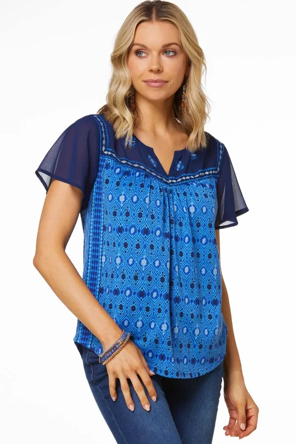 Cheap Embroidered Top Women Tops
