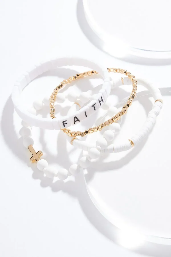 Clearance Faith Cross Stretch Bracelet Set Women Bracelets