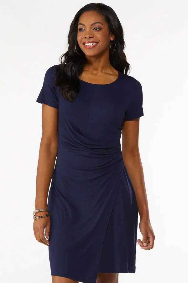 Best Faux Wrap Shirt Dress Women Dresses