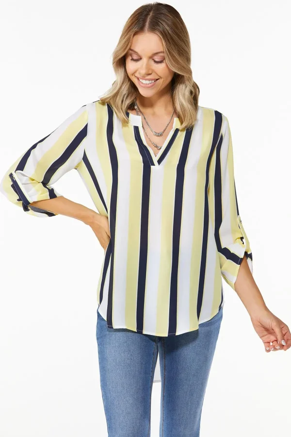 Online Gold Stripe Top Women Tops