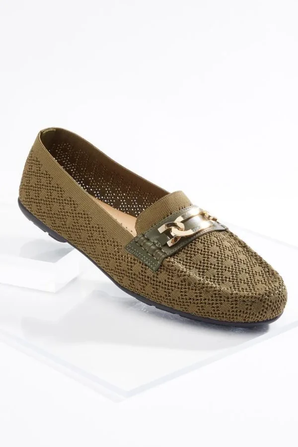 Best Knit Hardware Flats Women Flats