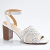 New Laser Cut Heeled Sandals Women Heels