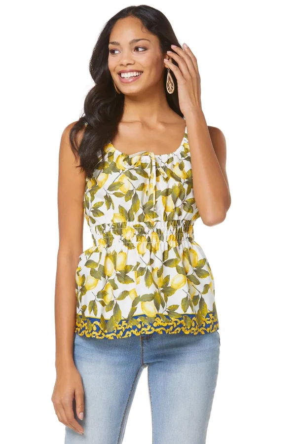 Best Lemon Peplum Tank Women Tops