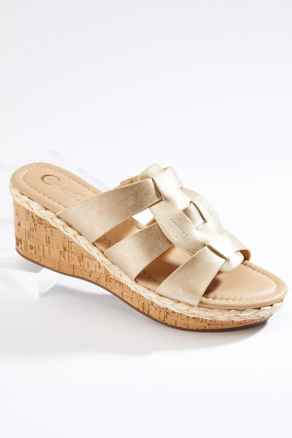 Clearance Metallic Wedge Sandals Women Wedges