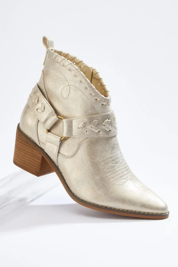 Shop Metallic Western Booties Women Boots & Booties