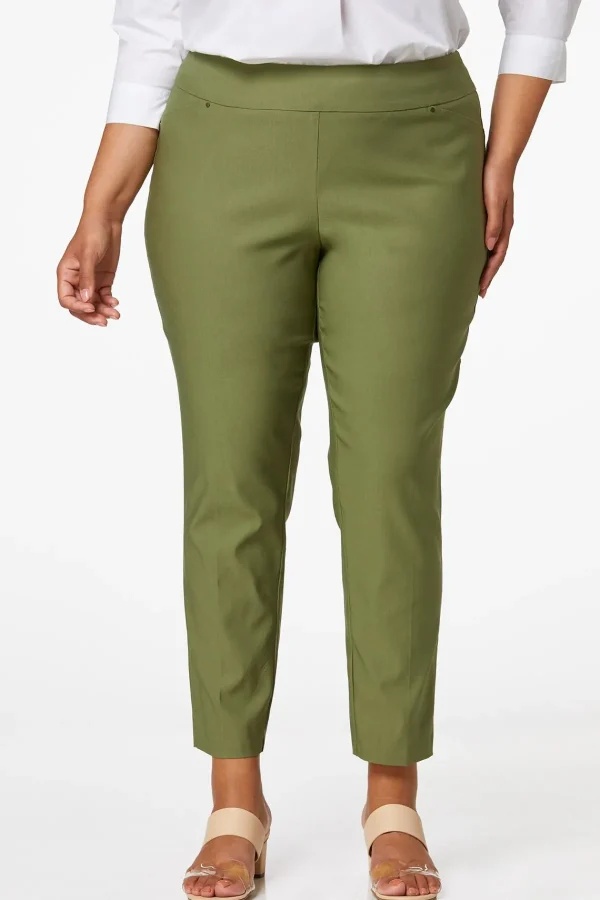 Cheap Plus Petite Olive Bengaline Pants Women Pants