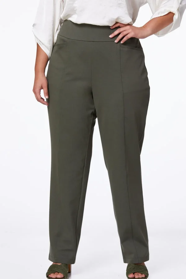 Cheap Plus Petite Ponte Straight Leg Pants Women Pants