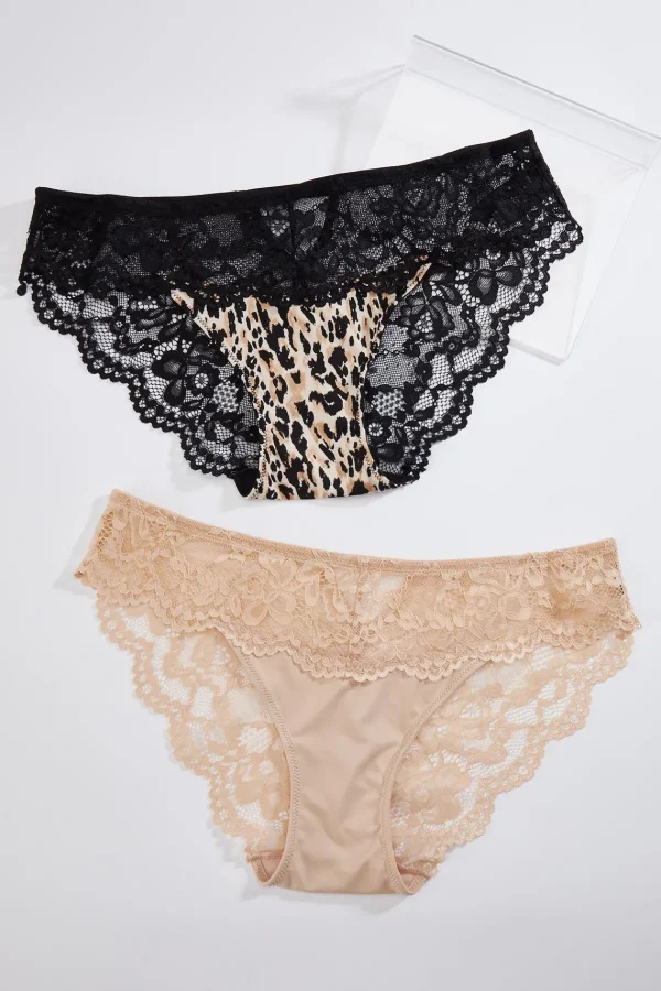 Cheap Plus Size Animal Lace Panty Set Women Intimates