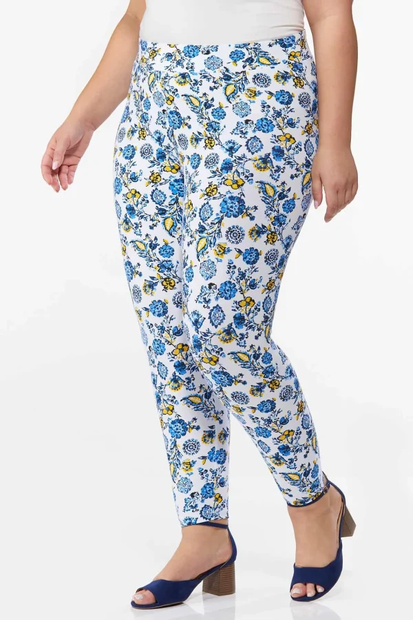 Shop Plus Size Cropped Market Floral Pants Women Cropped Pants