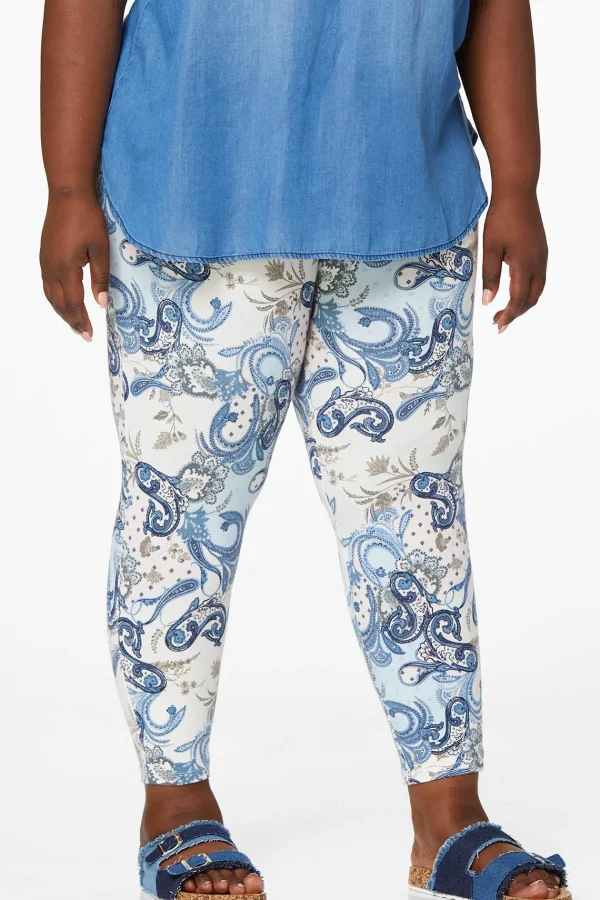 Fashion Plus Size Cropped Wild Paisley Leggings Women Cropped Pants