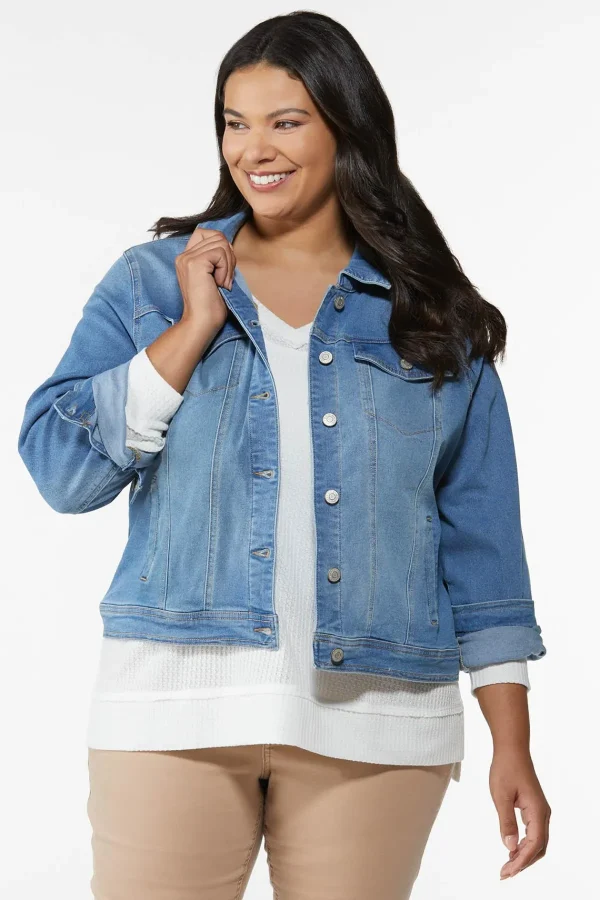 Shop Plus Size Denim Jacket Women Jackets & Vests