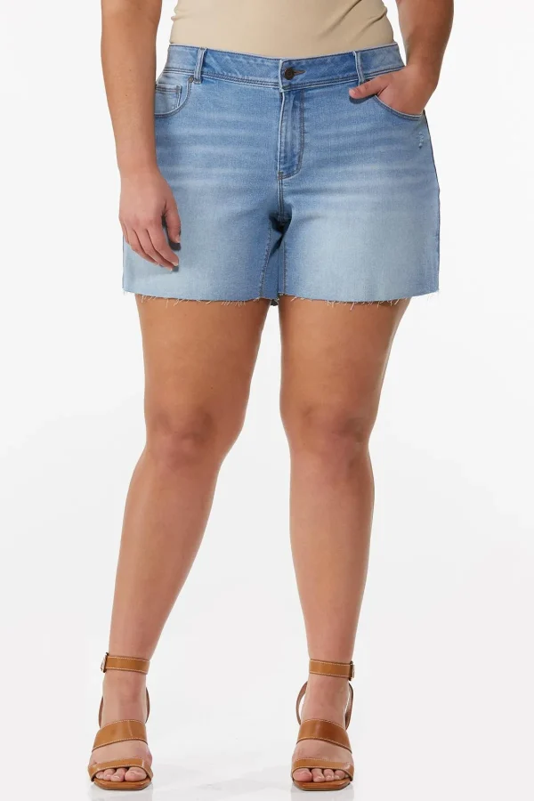 Discount Plus Size Distressed Denim Shorts Women Shorts