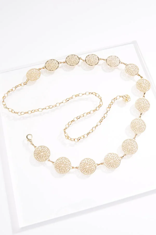Clearance Plus Size Filigree Chain Belt Women Belts