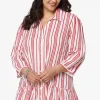 Fashion Plus Size Flounced Button Down Shirt Women Tops