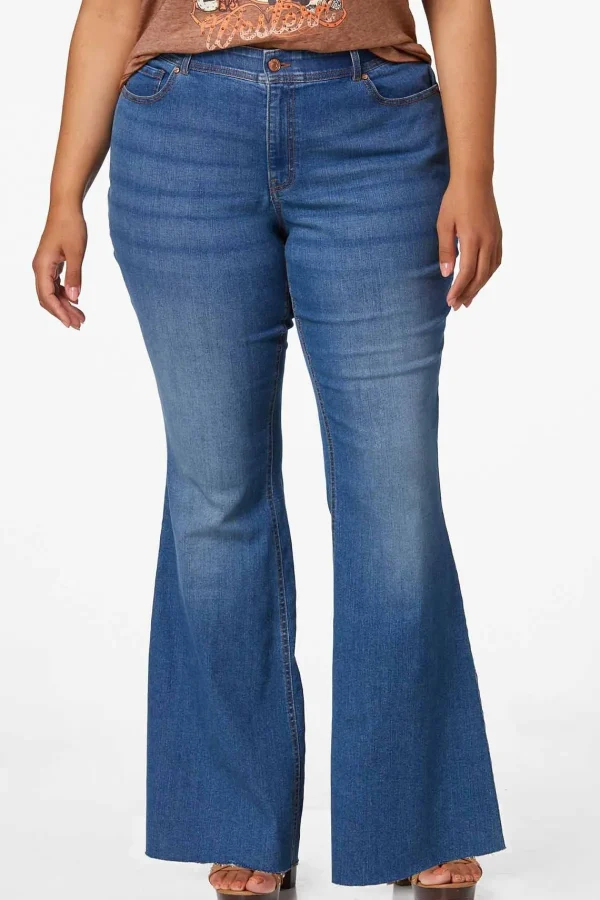 Best Plus Size High Rise Raw Hem Jeans Women Denim
