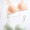 Fashion Plus Size Illusion Stripe Wirefree Bra Set Women Intimates