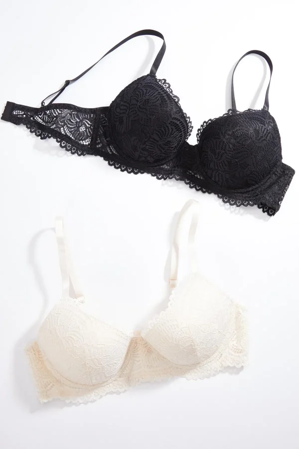 Cheap Plus Size Ivory Lace Bra Set Women Intimates