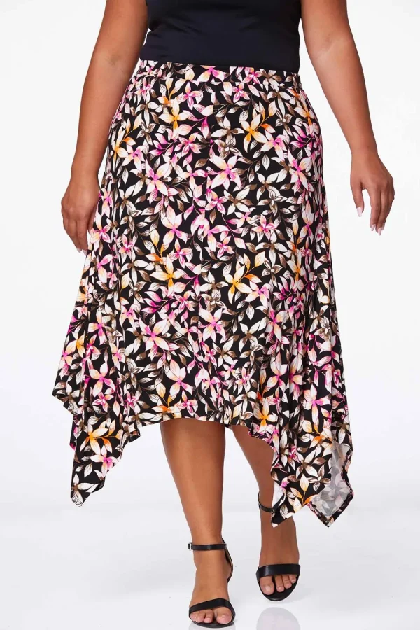 Discount Plus Size Kona Floral Midi Skirt Women Skirts