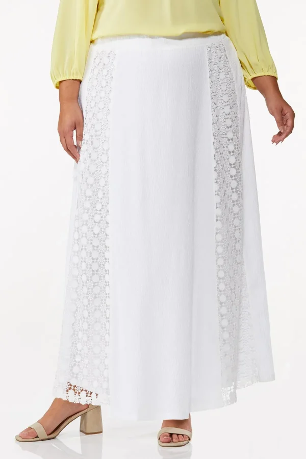 Store Plus Size Lace Inset Maxi Skirt Women Skirts