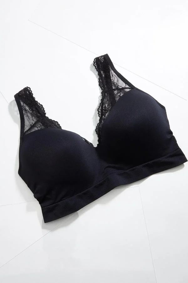 Store Plus Size Lace Trim Wirefree Bra Women Intimates