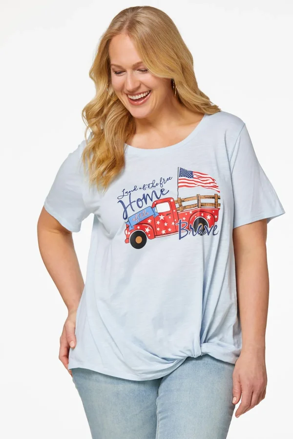Best Plus Size Land Of The Free Tee Women Tops