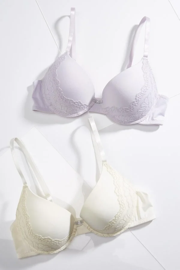 Best Sale Plus Size Lavender Ivory Bra Set Women Intimates