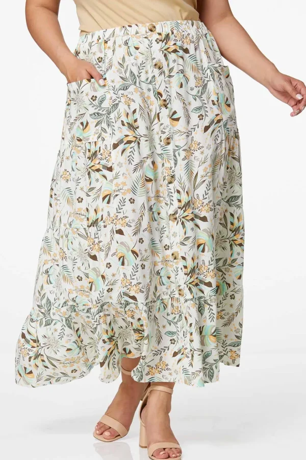 Store Plus Size Maui Print Skirt Women Skirts