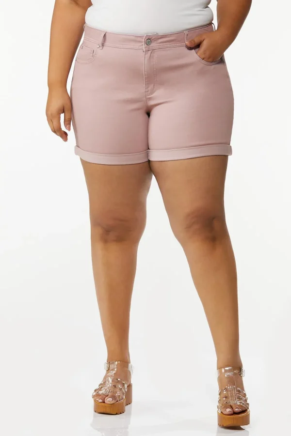 Online Plus Size Mauve Jean Shorts Women Shorts