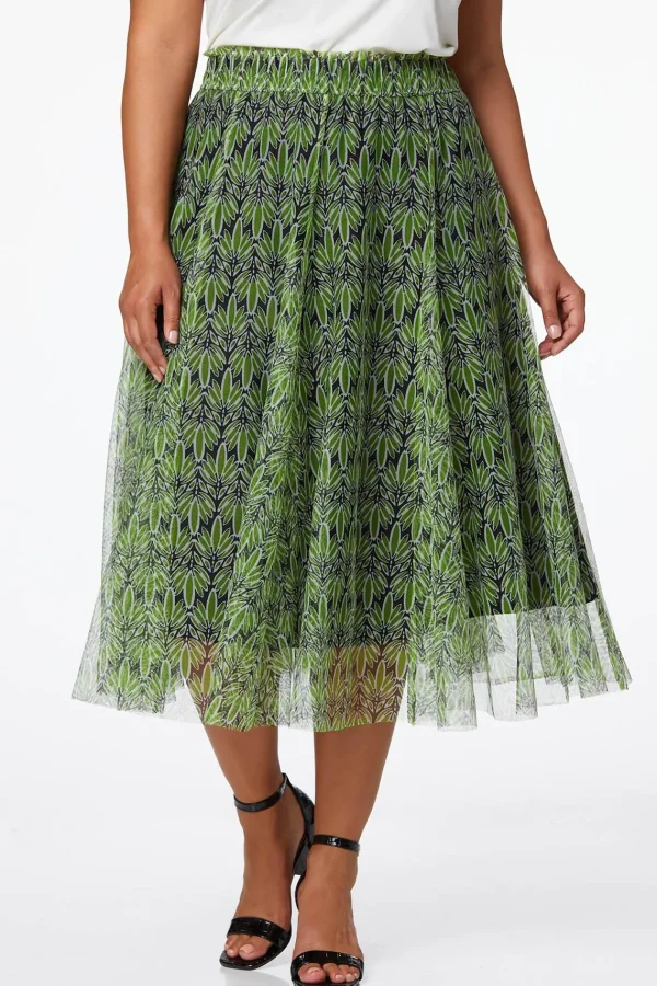 Cheap Plus Size Mesh Leaf Skirt Women Skirts