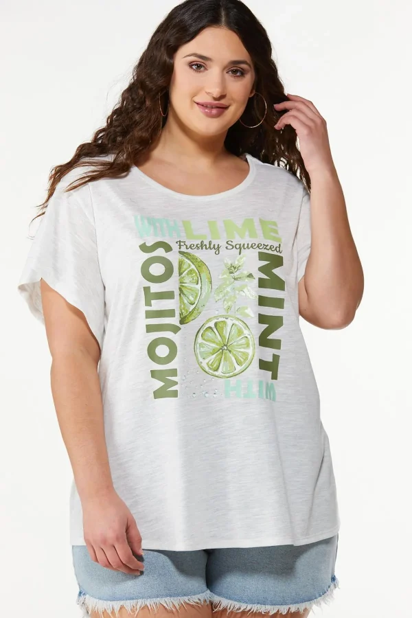 Store Plus Size Mint Mojitos Tee Women Tops