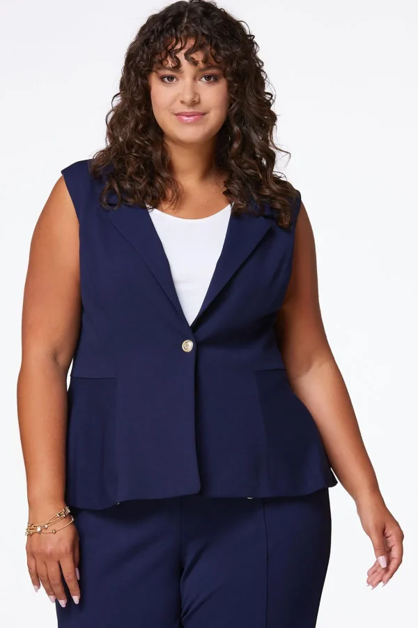 Sale Plus Size Peplum Blazer Vest Women Jackets & Vests