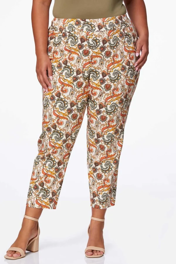 Best Plus Size Royal Paisley Bengaline Pants Women Pants