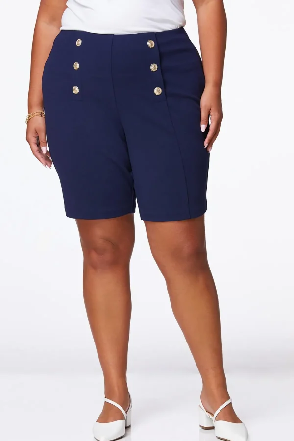 Sale Plus Size Sailor Bermuda Shorts Women Shorts