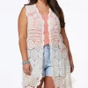 Sale Plus Size Scalloped Crochet Vest Women Tops