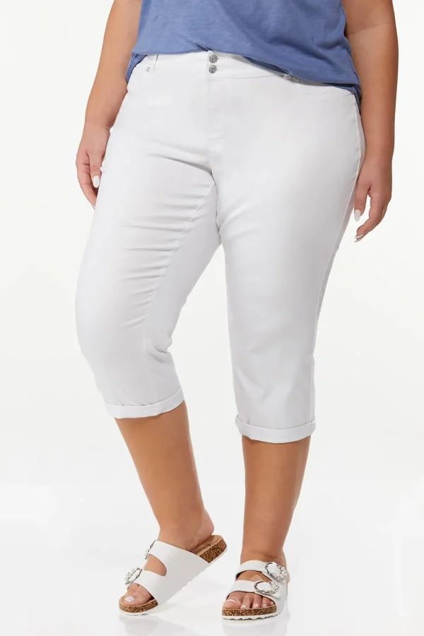 Best Sale Plus Size Solid Cropped Jeans Women Cropped Pants