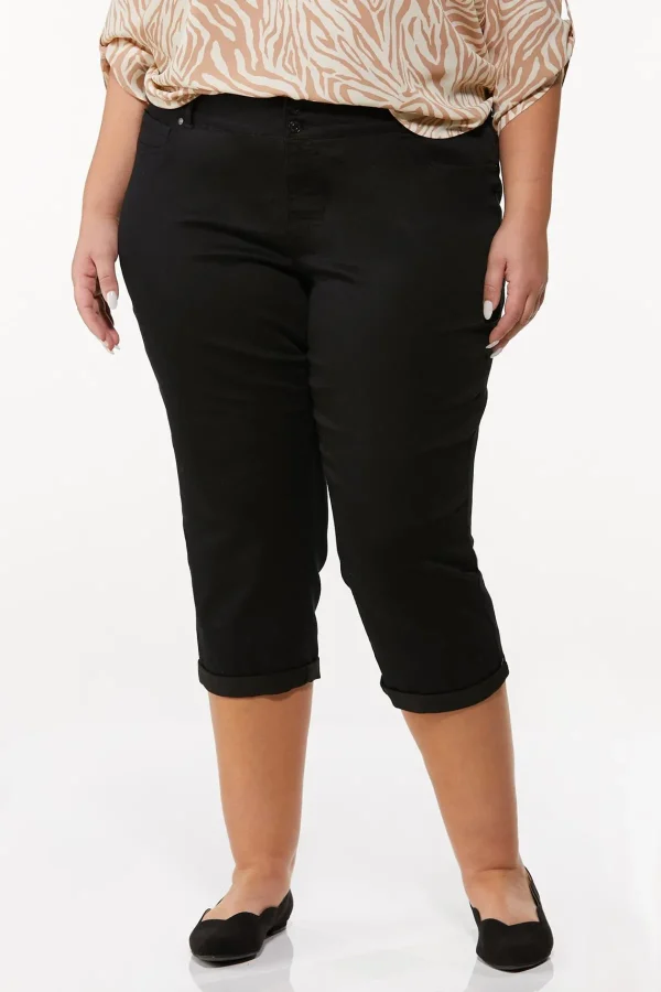 Best Sale Plus Size Solid Cropped Jeans Women Cropped Pants