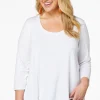 Best Plus Size Solid Scoop Neck Top Women Tops