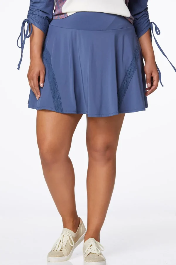 Sale Plus Size Stretchy Flounced Skort Women Shorts