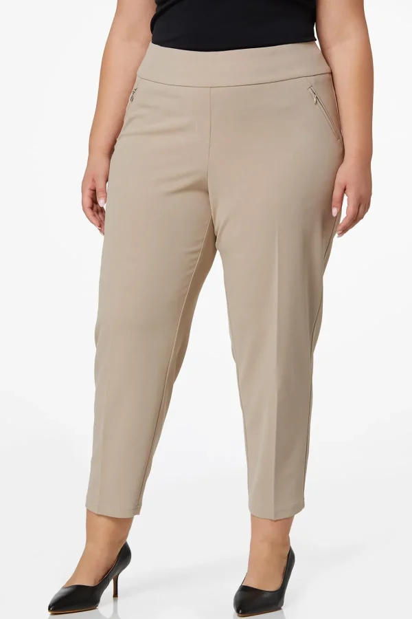 Cheap Plus Size Zipper Pocket Slim Pants Women Pants